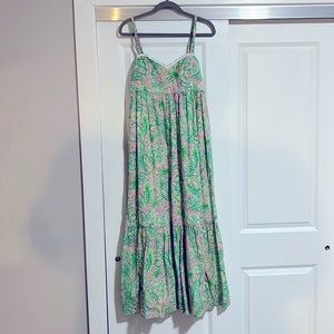 New without tags pink and green Lily Pulitzer maxi dress.